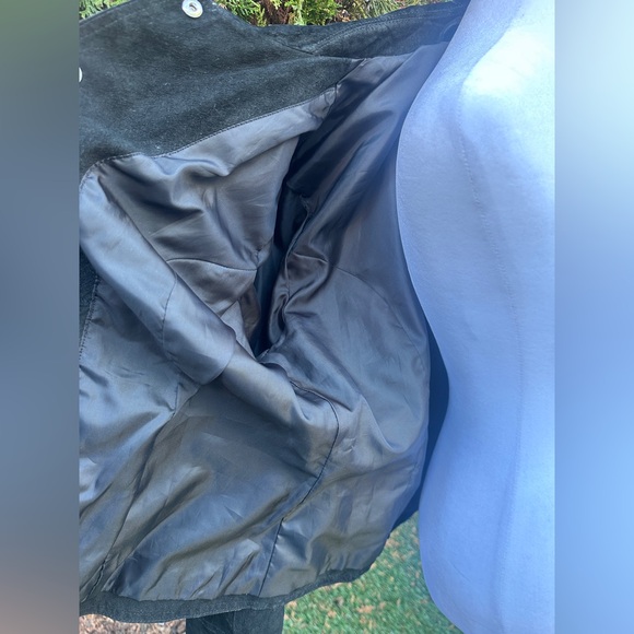 100% Leather Suede Vintage Y2K Valerie Stevens Black Western Jacket Petite - Picture 5 of 8